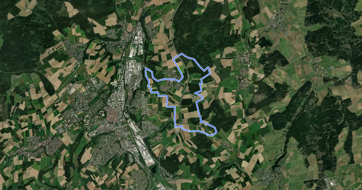 Маршрут Biber-Wanderweg Mettenberg на спутниковом снимке