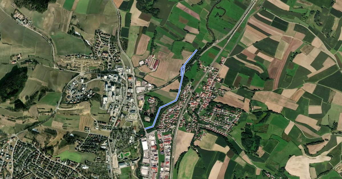 Маршрут Biberpfad Pfaffenhofen на спутниковом снимке