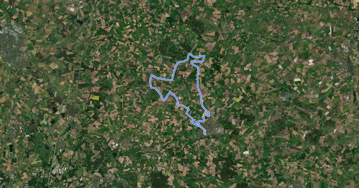 Маршрут Biberroute 1 на спутниковом снимке