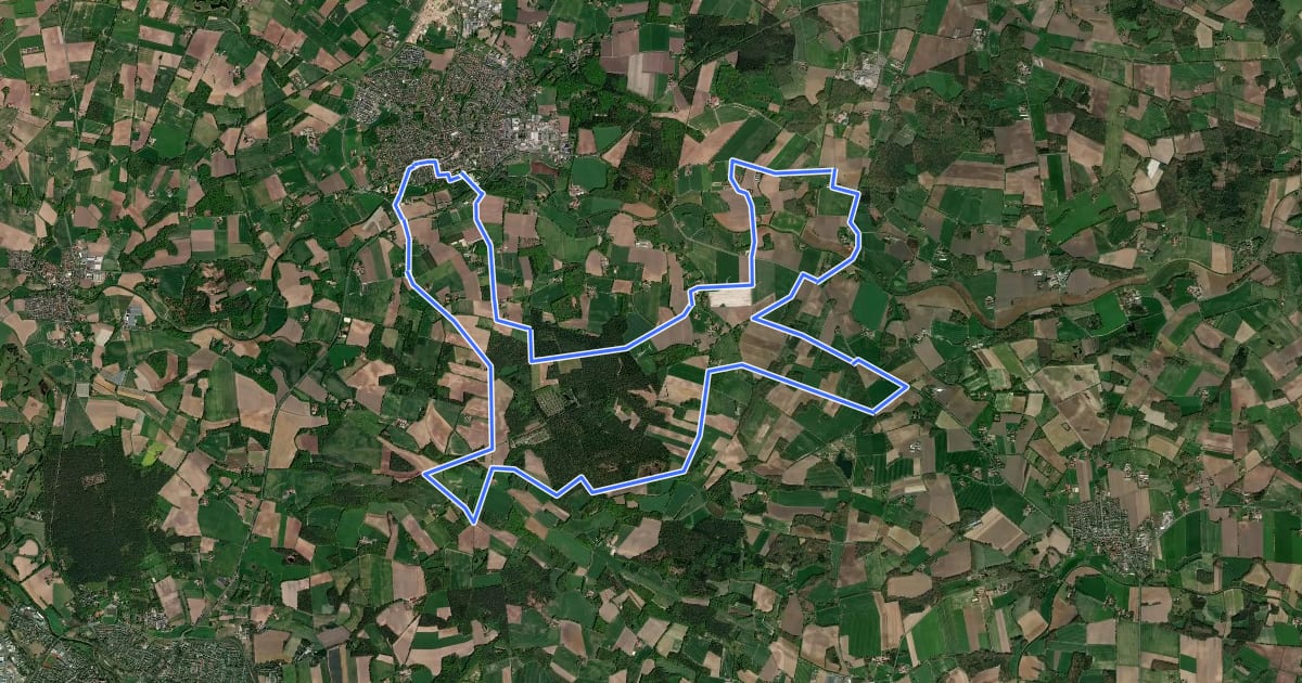 Маршрут Biberroute 3 на спутниковом снимке
