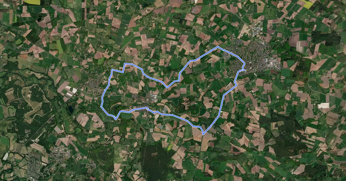 Маршрут Biberroute 4 на спутниковом снимке