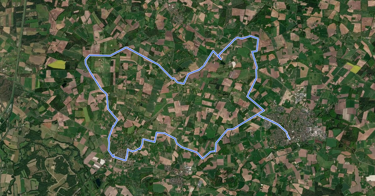Маршрут Biberroute 5 на спутниковом снимке
