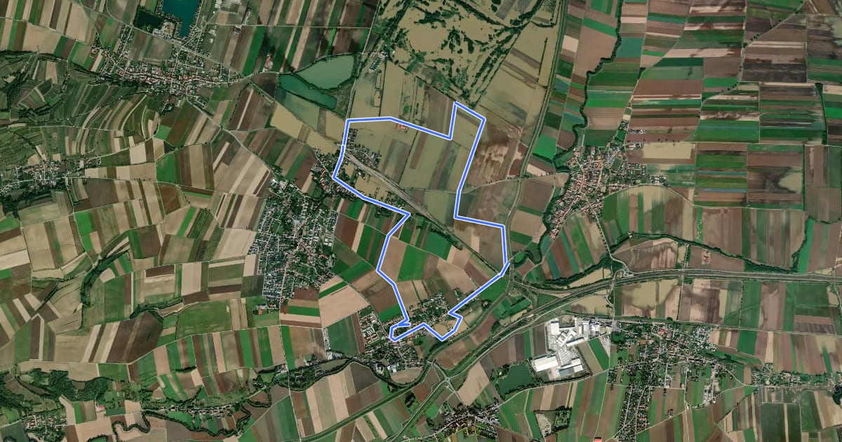 Маршрут Biberwanderweg на спутниковом снимке