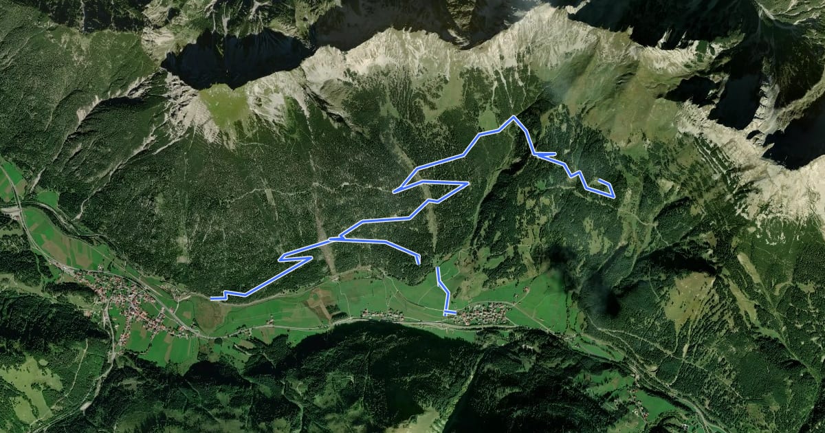 Маршрут Bichlbacher Alm на спутниковом снимке