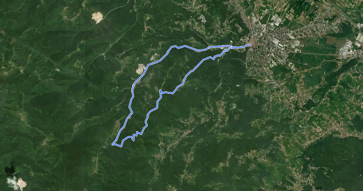 Маршрут Biciklistička ruta 1 на спутниковом снимке