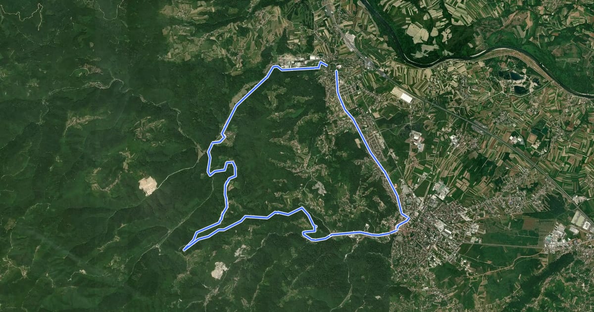 Маршрут Biciklistička ruta 5 на спутниковом снимке