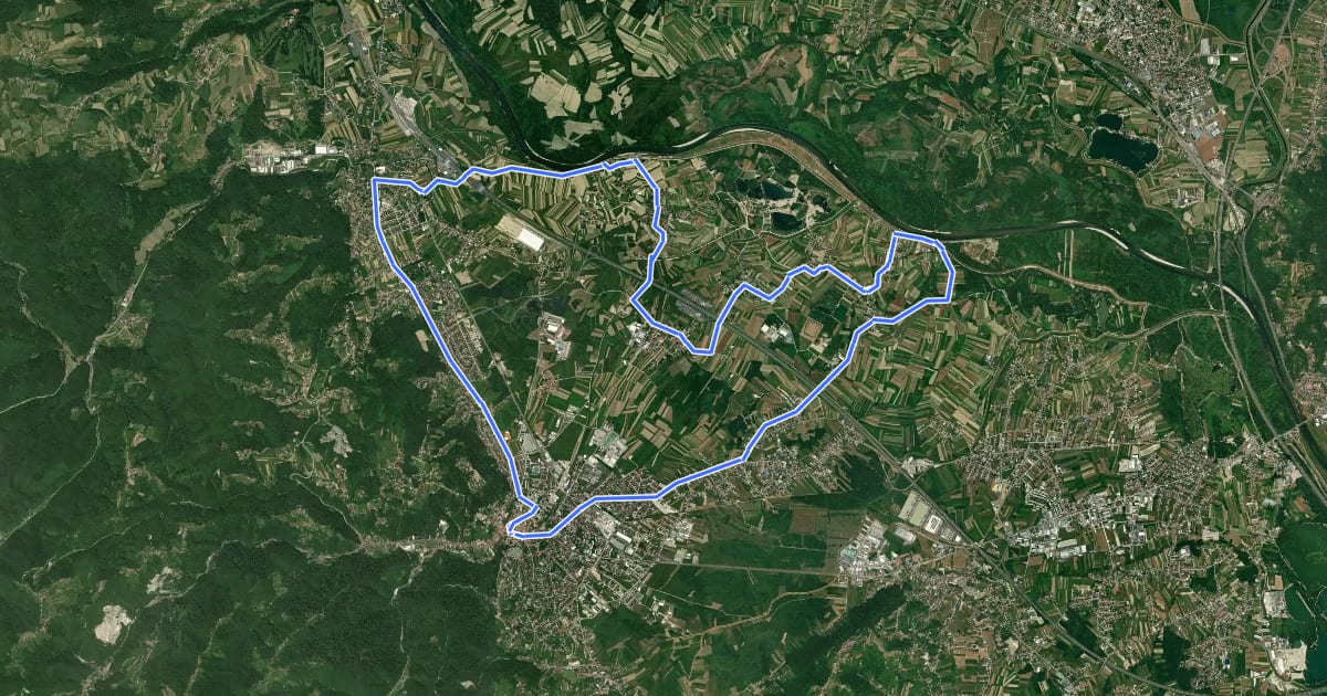 Маршрут Biciklistička ruta 6 на спутниковом снимке