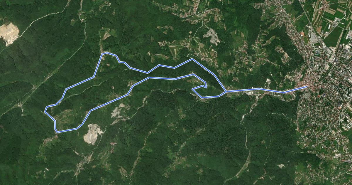 Маршрут Biciklistička ruta 7 на спутниковом снимке