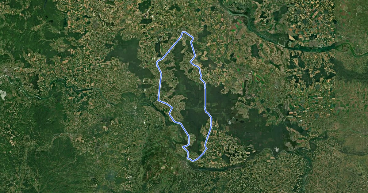 Маршрут Biciklistička ruta Srijem на спутниковом снимке