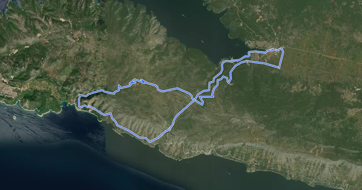 Маршрут Biciklistička staza otok Hvar 2 на спутниковом снимке