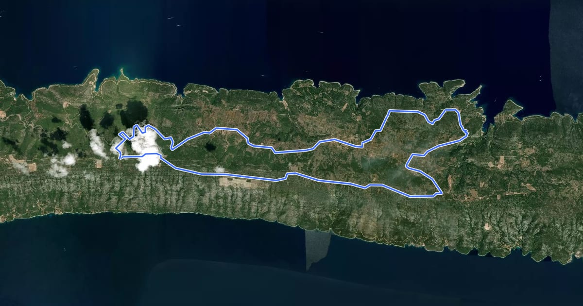 Маршрут Biciklistička staza otok Hvar 5 на спутниковом снимке