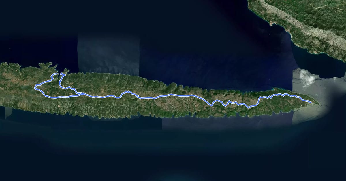 Маршрут Biciklistička staza otok Hvar 6 на спутниковом снимке
