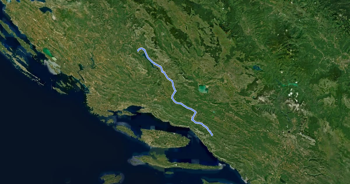 Маршрут Biciklistička staza Zagora 1 на спутниковом снимке