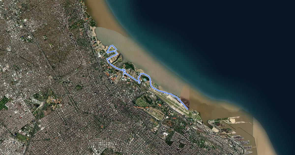 Маршрут Bicisenda Costanera на спутниковом снимке