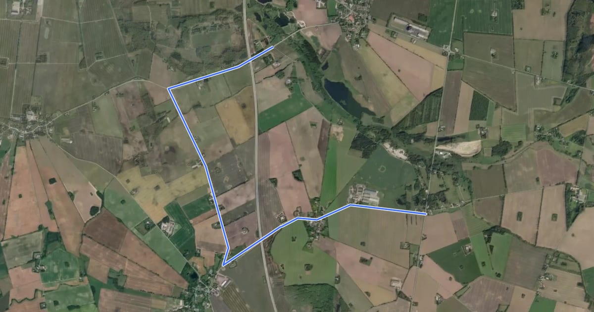 Маршрут Bicycle Route rcn 15-22 Alternative на спутниковом снимке