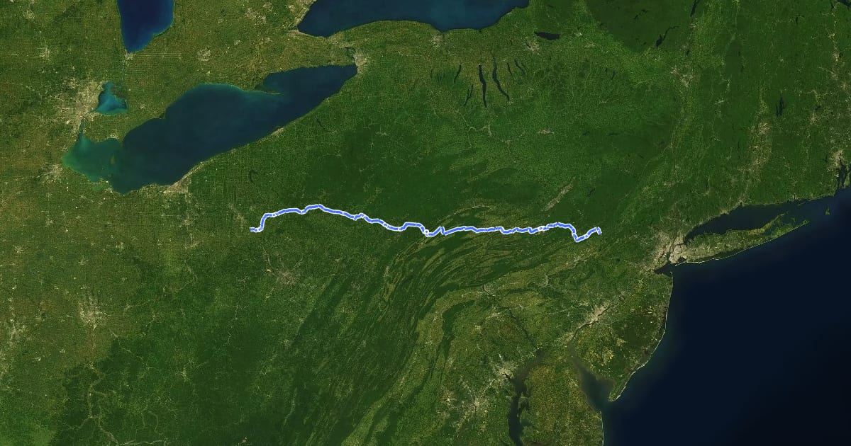 Маршрут BicyclePA Route V на спутниковом снимке