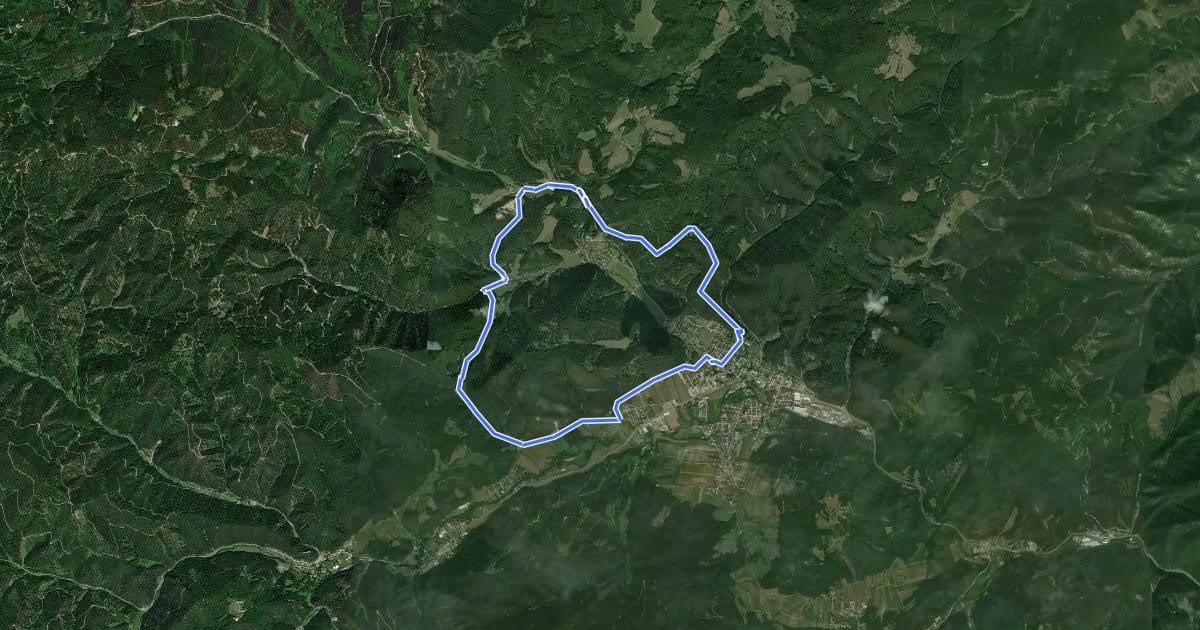 Маршрут Biedermeier Erlebnisweg (Pernitz - Karnerwirt - Purbach -Eichberggraben) на спутниковом снимке