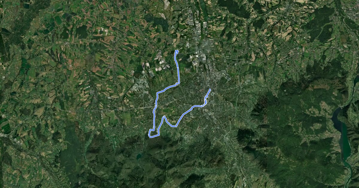 Маршрут Bielsko-Biała - Wapienica - Stare Bielsko - Trzy Lipki на спутниковом снимке