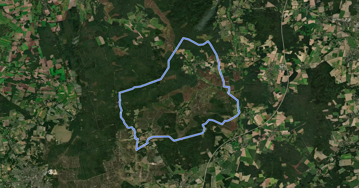 Маршрут Bienen-Route Reitweg на спутниковом снимке