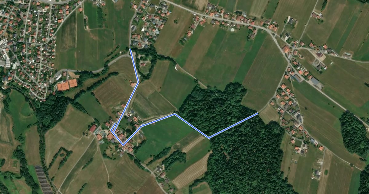 Маршрут Bienenerlebnisweg на спутниковом снимке