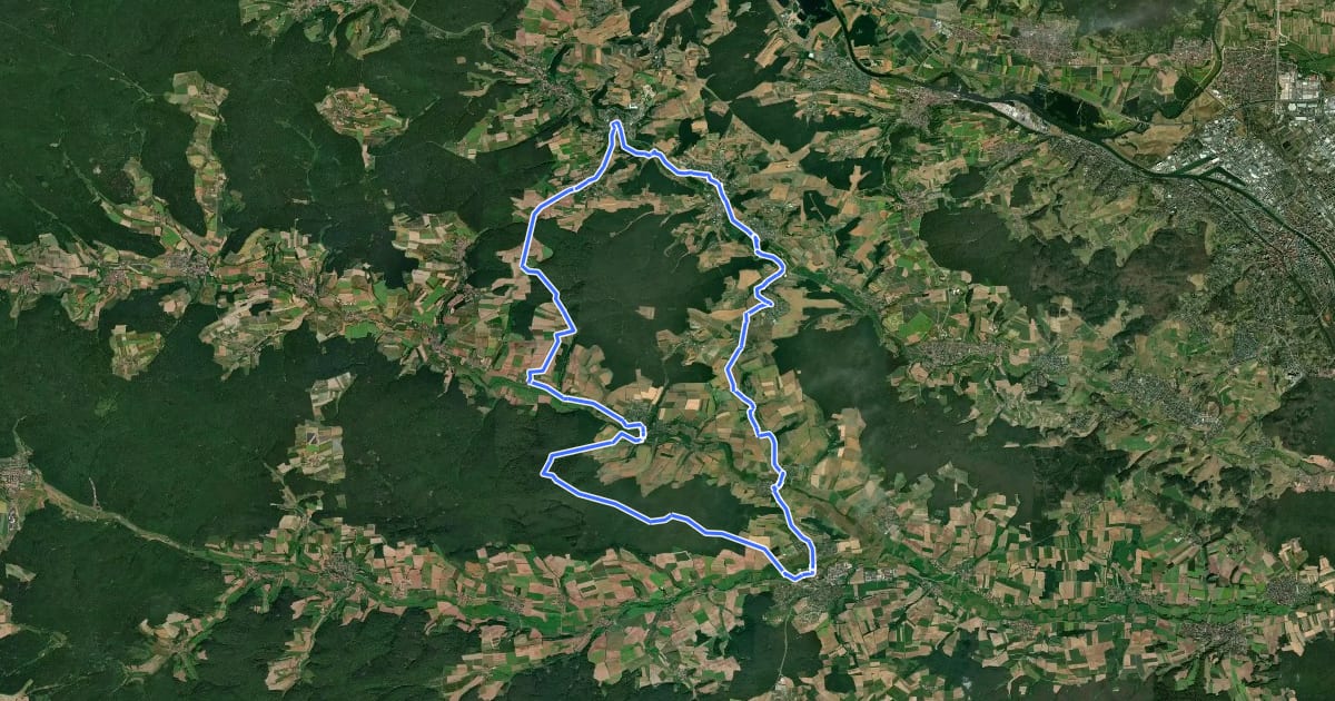 Маршрут Bierecke im Steigerwald на спутниковом снимке