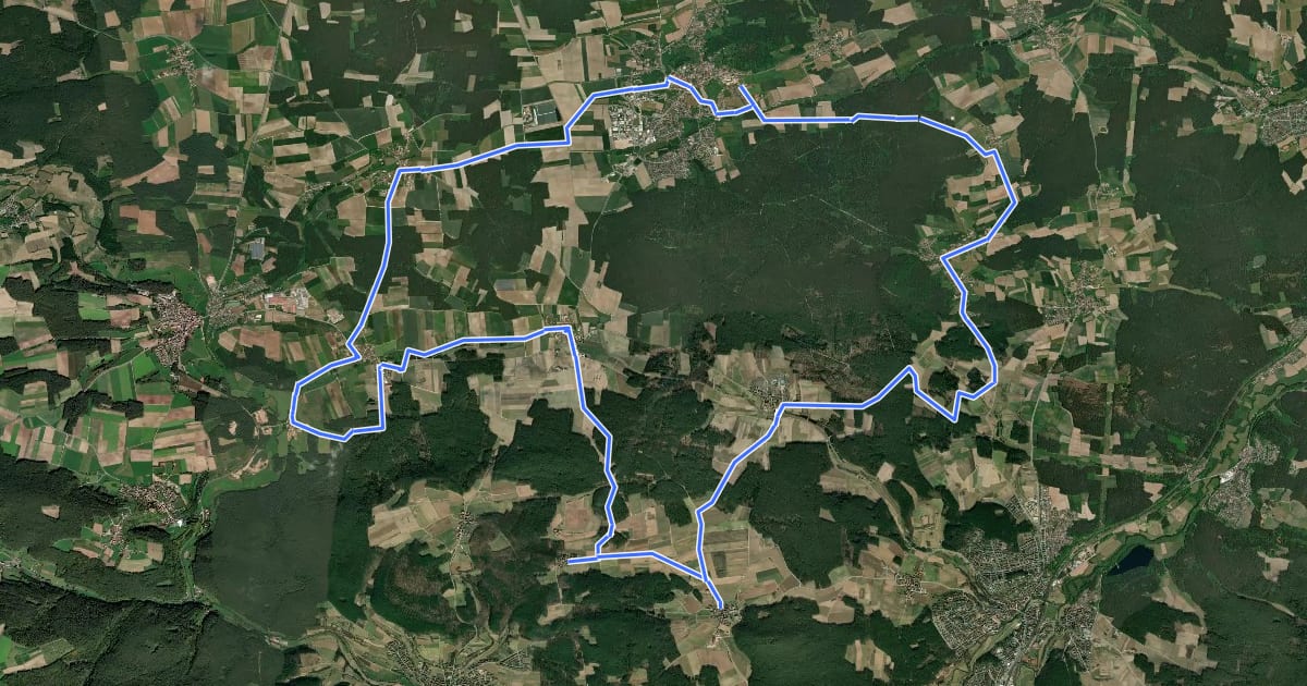 Маршрут Biergärten um den Abenberger Wald на спутниковом снимке