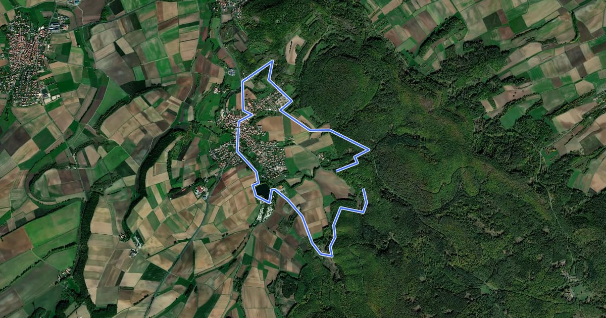 Маршрут Biergartenwanderweg на спутниковом снимке