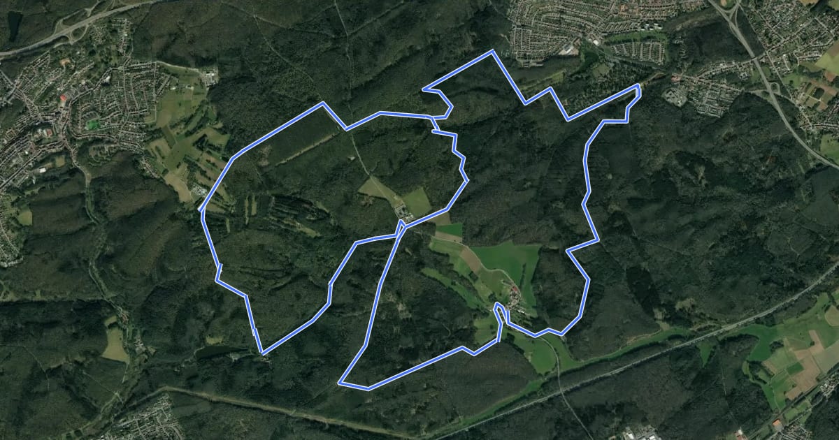 Маршрут Biergartenweg на спутниковом снимке