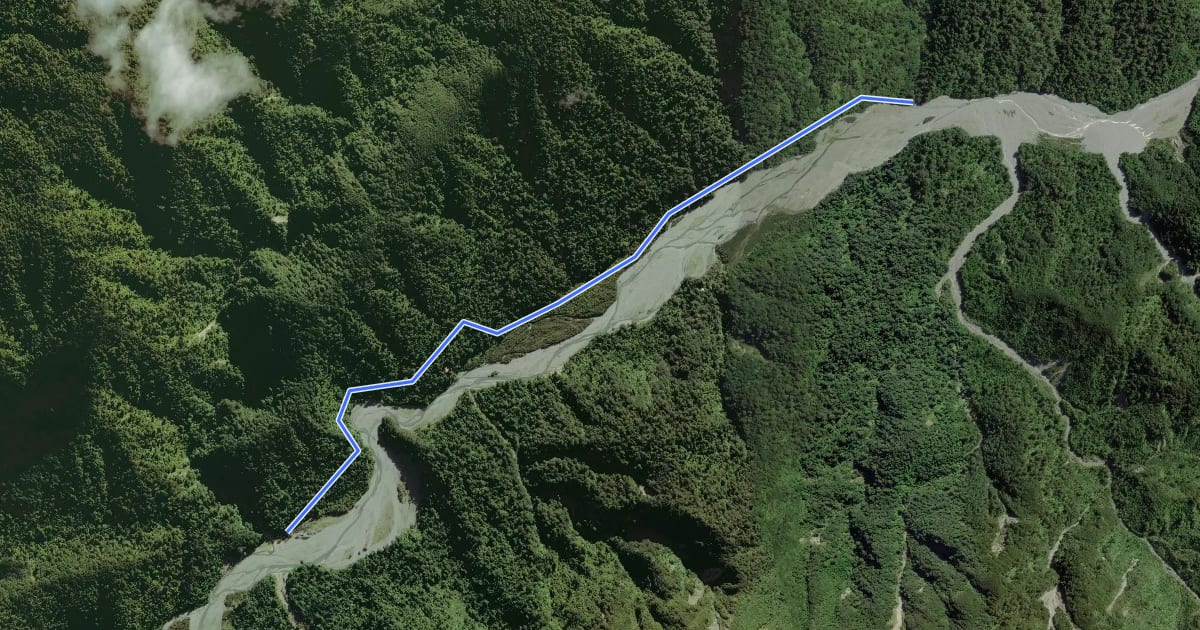 Маршрут Big Bend Track на спутниковом снимке