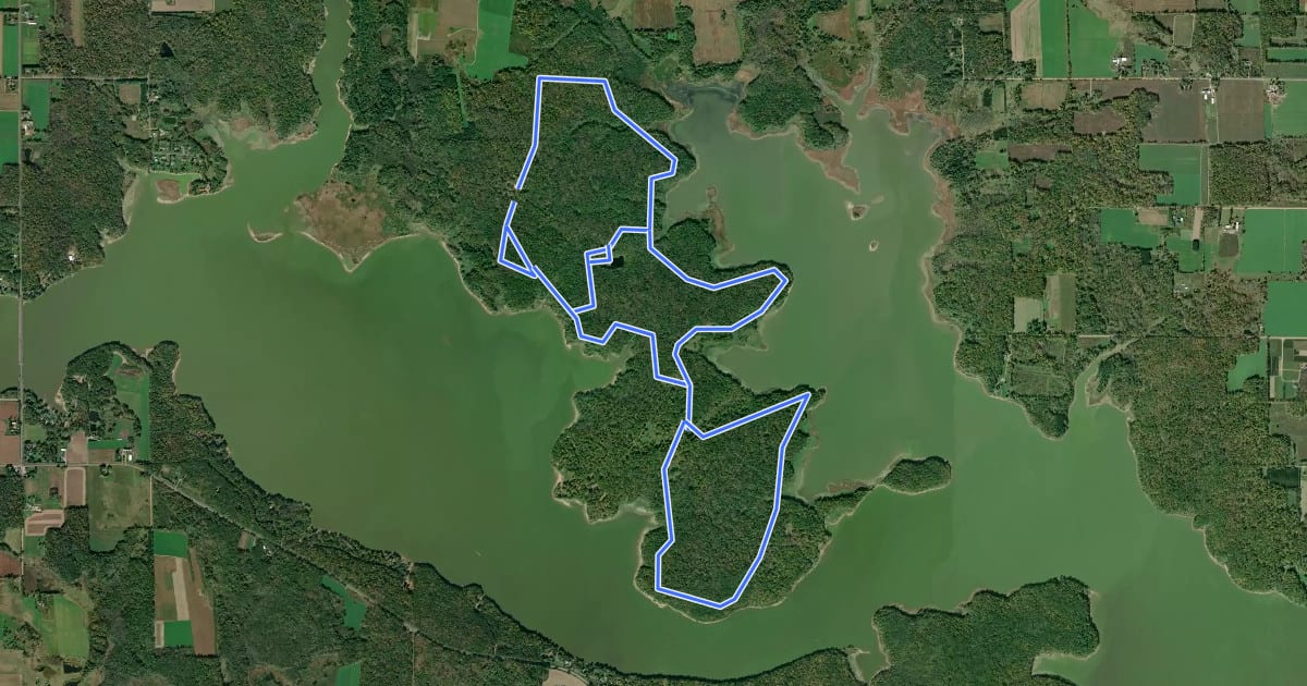 Маршрут Big Eau Pleine Bridle Trail на спутниковом снимке