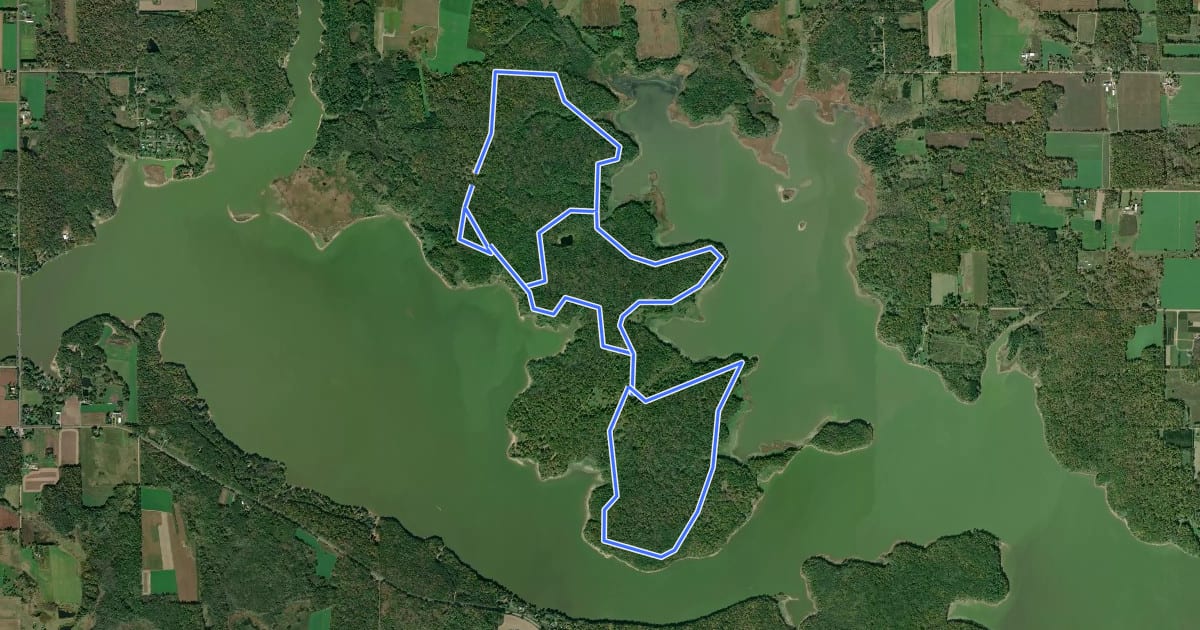 Маршрут Big Eau Pleine Park на спутниковом снимке