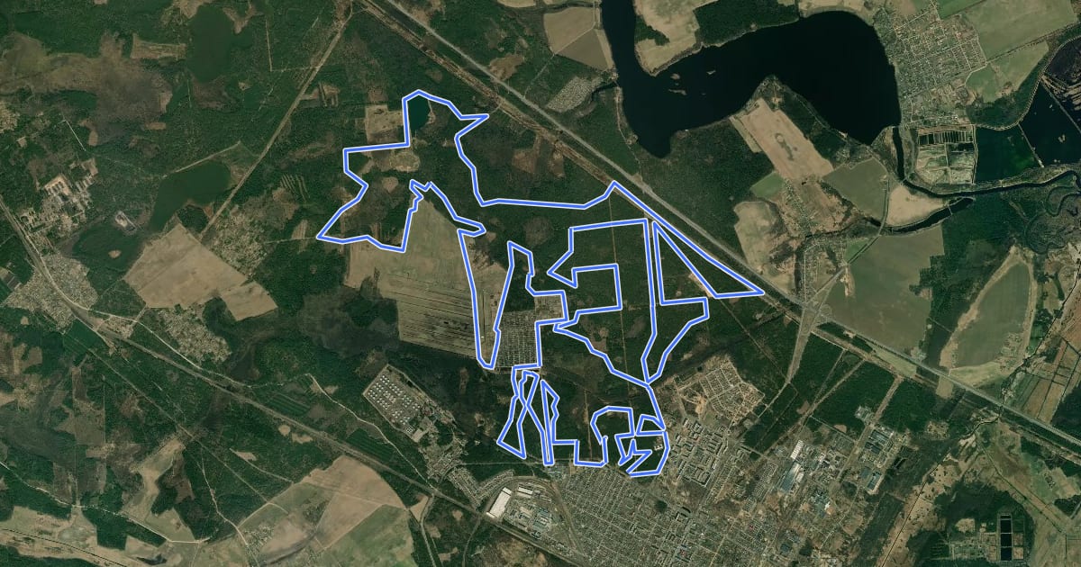 Маршрут Big Green Maze 40 RoVAr-Asipovichi на спутниковом снимке