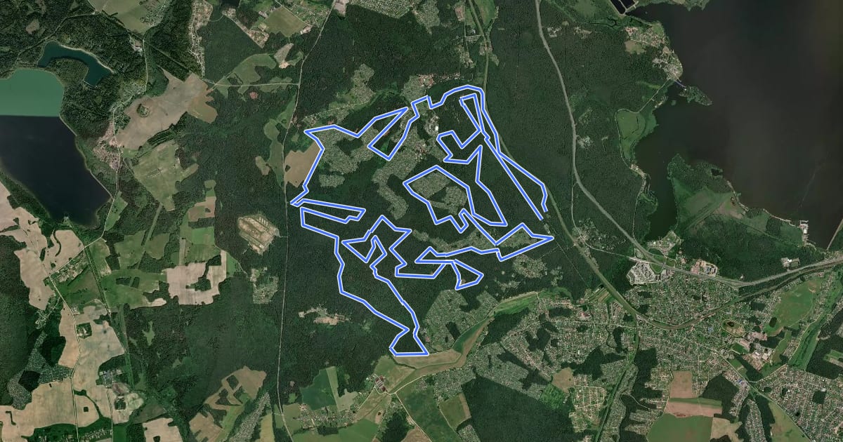 Маршрут Big Green Maze 40 RoVAr-Minsk на спутниковом снимке