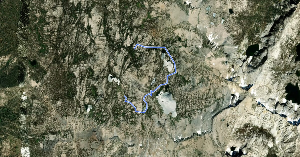 Маршрут Big Margaret Lake Trail на спутниковом снимке