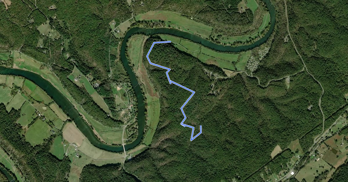 Маршрут Big Oak Trail на спутниковом снимке