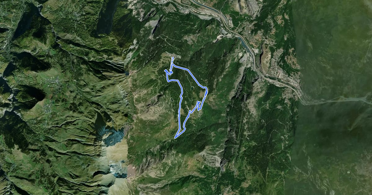 Маршрут Big Plagne на спутниковом снимке