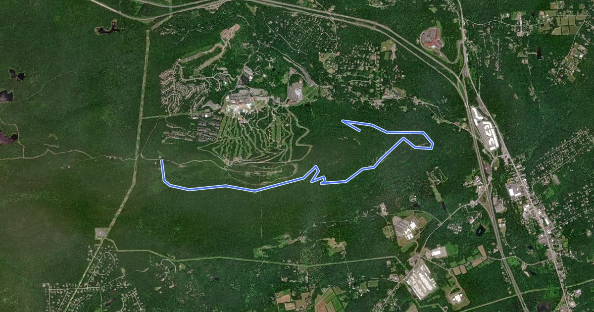Маршрут Big Pocono State Park на спутниковом снимке