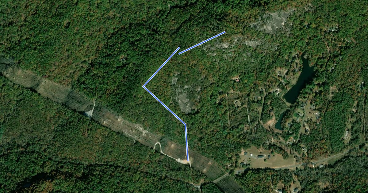 Маршрут Big Rock Mountain Summit Trail на спутниковом снимке