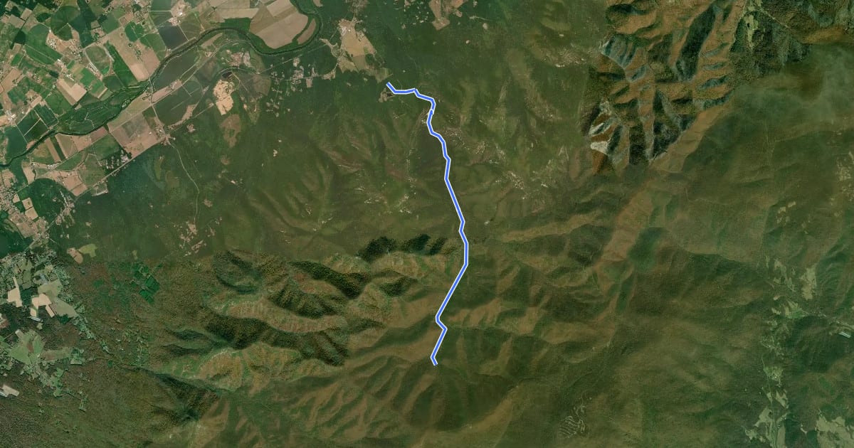 Маршрут Big Run Portal Trail на спутниковом снимке