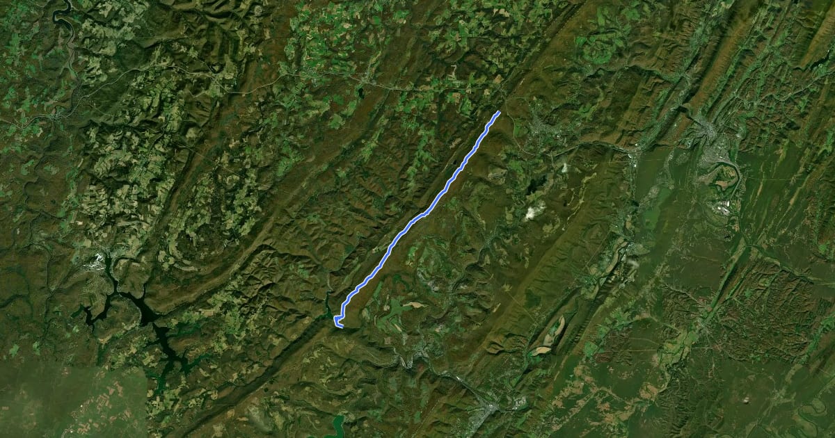 Маршрут Big Savage Mountain Trail на спутниковом снимке