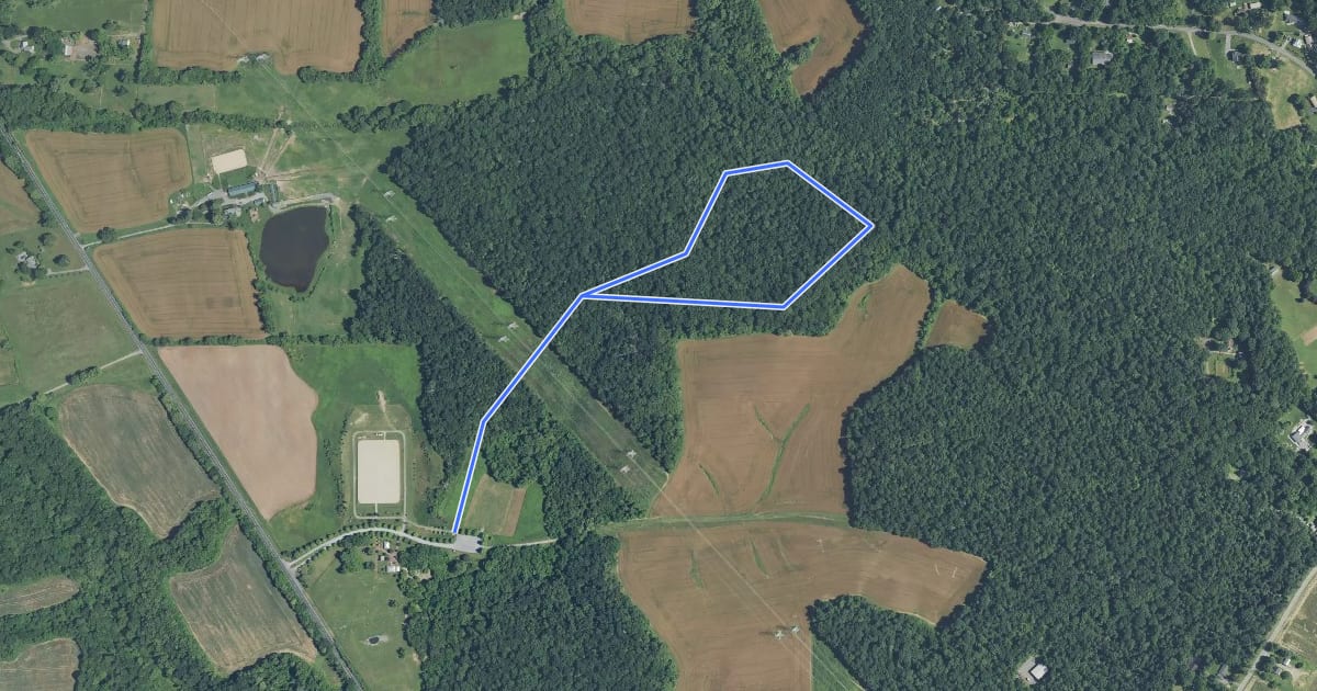 Маршрут Big Woods Loop Trail на спутниковом снимке