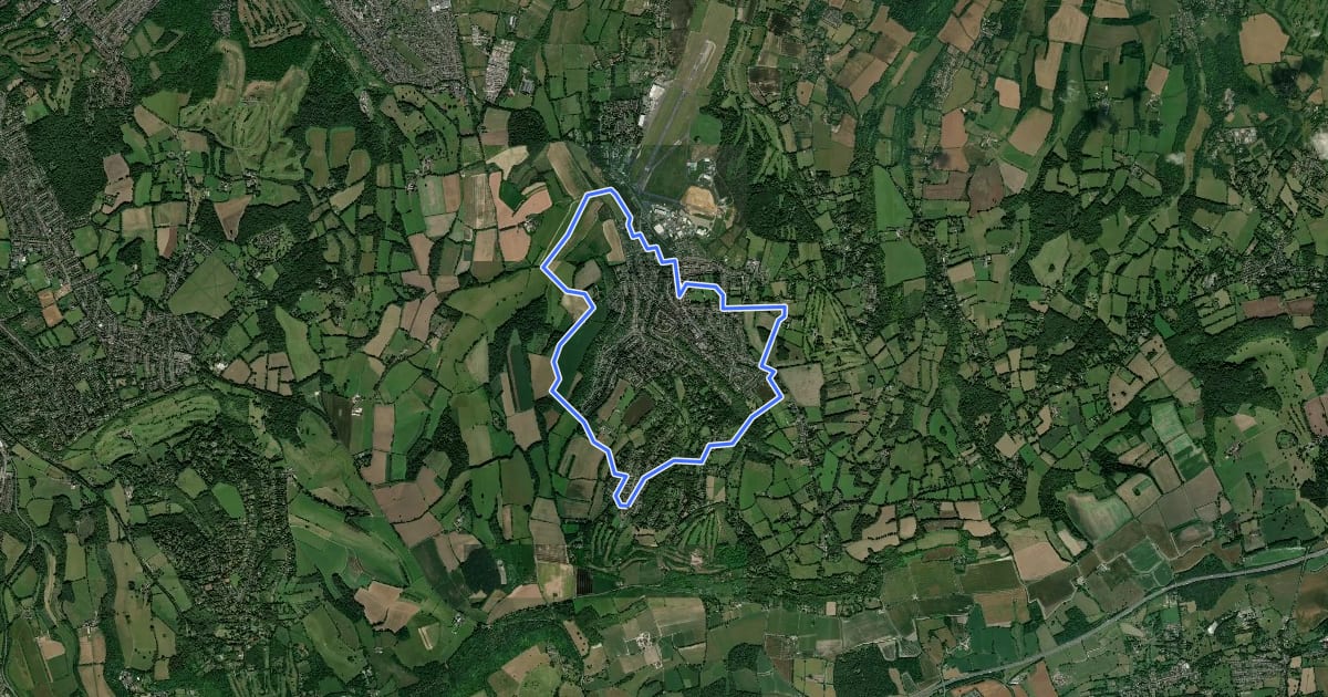 Маршрут Biggin Hill Circular Walk на спутниковом снимке