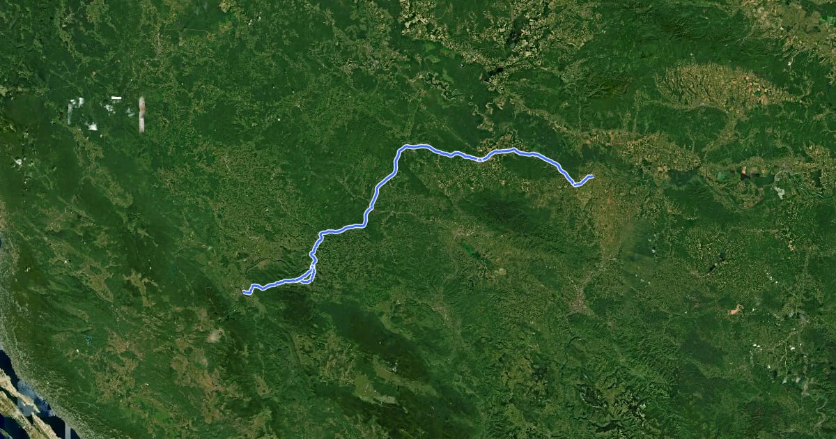 Маршрут BiH Bihac - Bos.Gradiska на спутниковом снимке