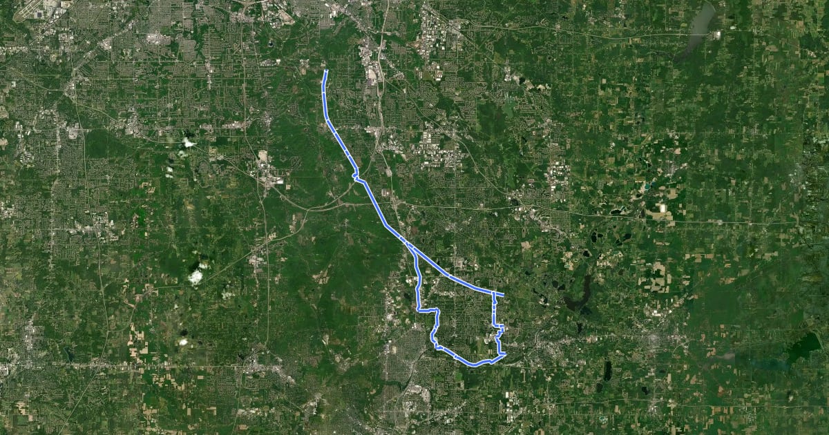 Маршрут Bike and Hike Trail на спутниковом снимке