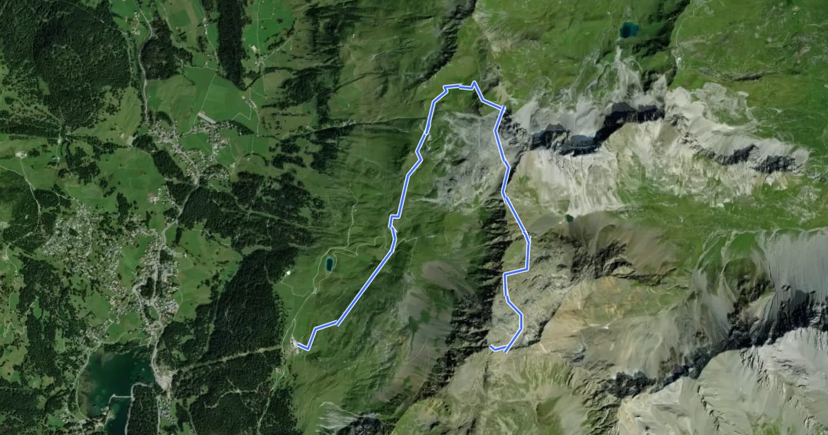Маршрут Bike Attack Strecke (Parpaner Rothorn–Station Schamoin) на спутниковом снимке