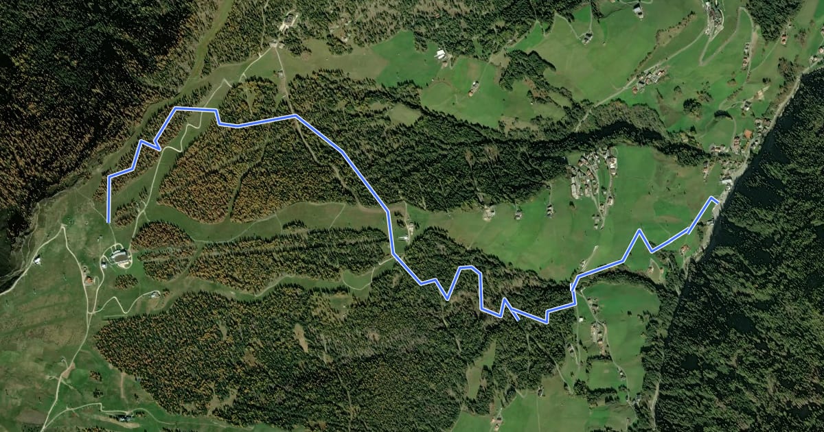 Маршрут Bike & Freeride Gassl (red) на спутниковом снимке