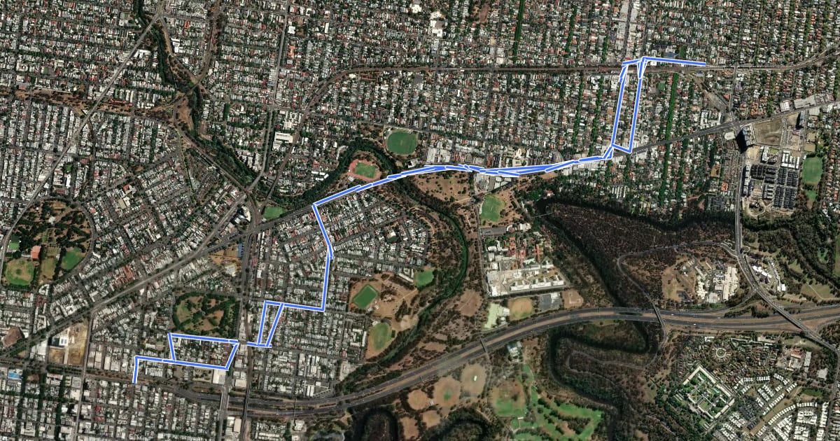 Маршрут Bike: Heidelberg Road Link на спутниковом снимке