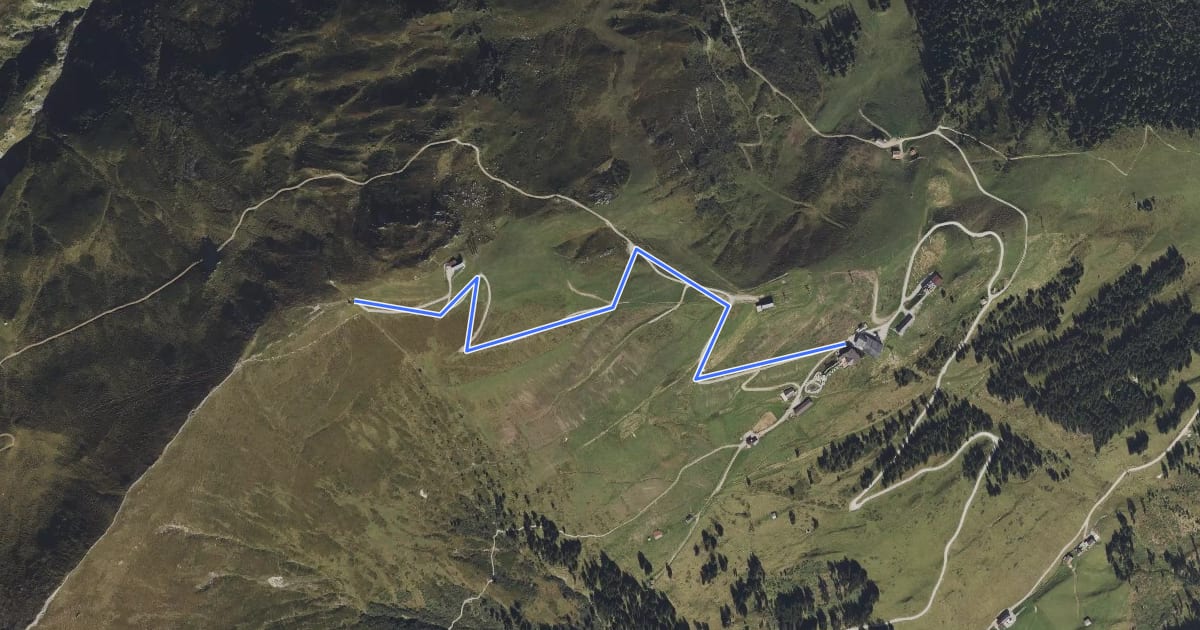 Маршрут Bike & Hike Grüblspitze на спутниковом снимке