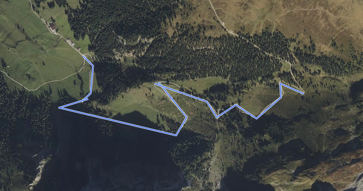 Маршрут Bike&Hike Kreuzjoch Tettensjoch на спутниковом снимке