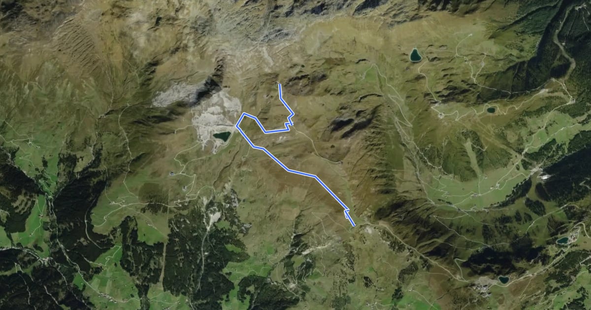 Маршрут Bike & Hike Rastkogel на спутниковом снимке